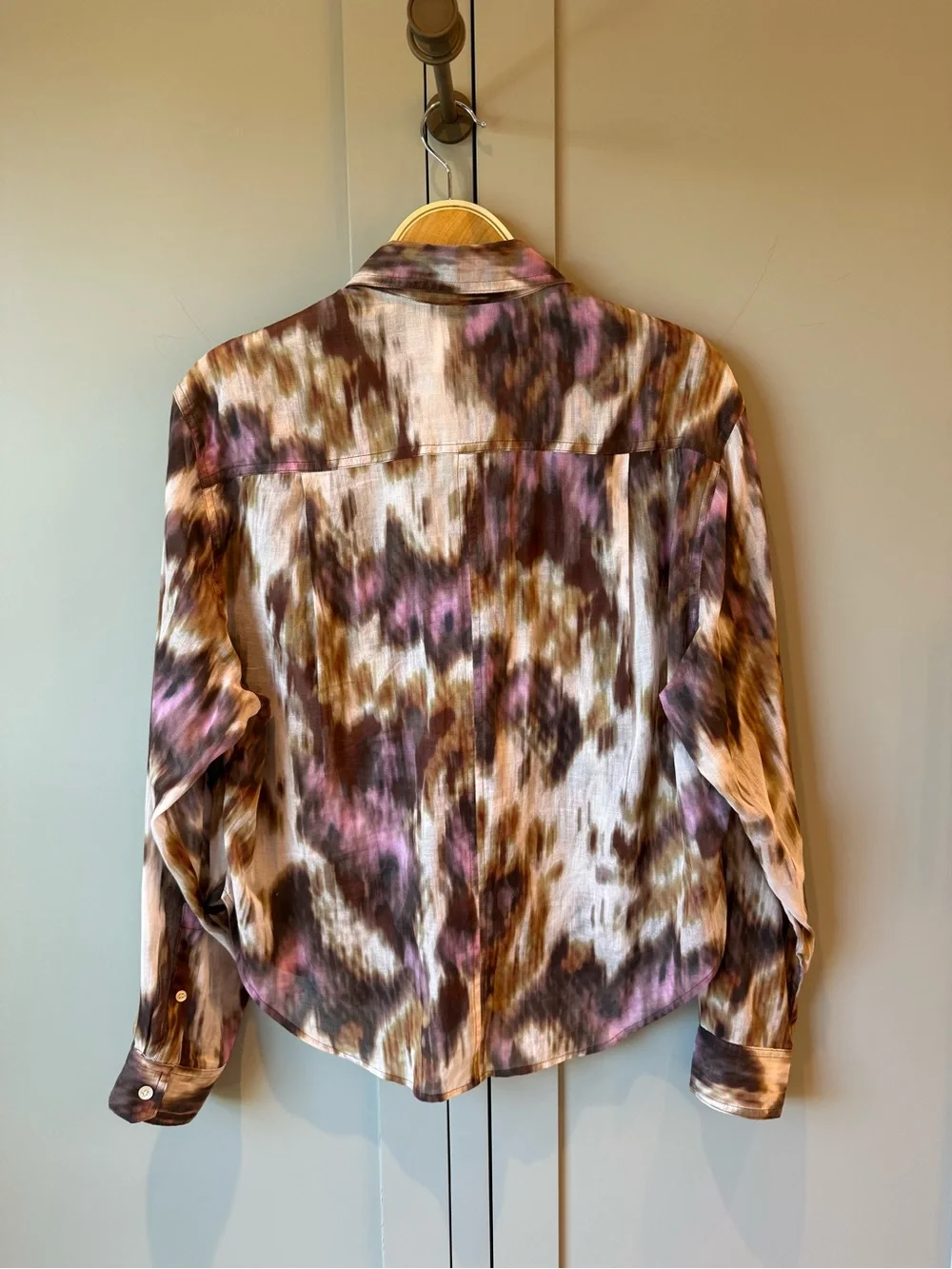 Isabel Marant Etoile Multi-Print Silk Button-Down Shirt